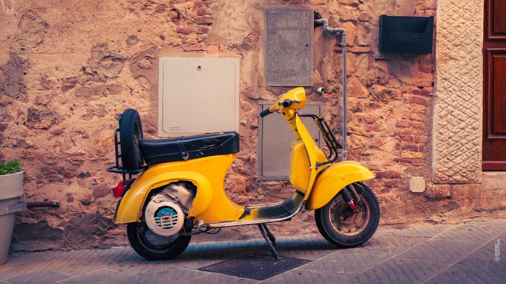 Yellow Vespa Tuscany