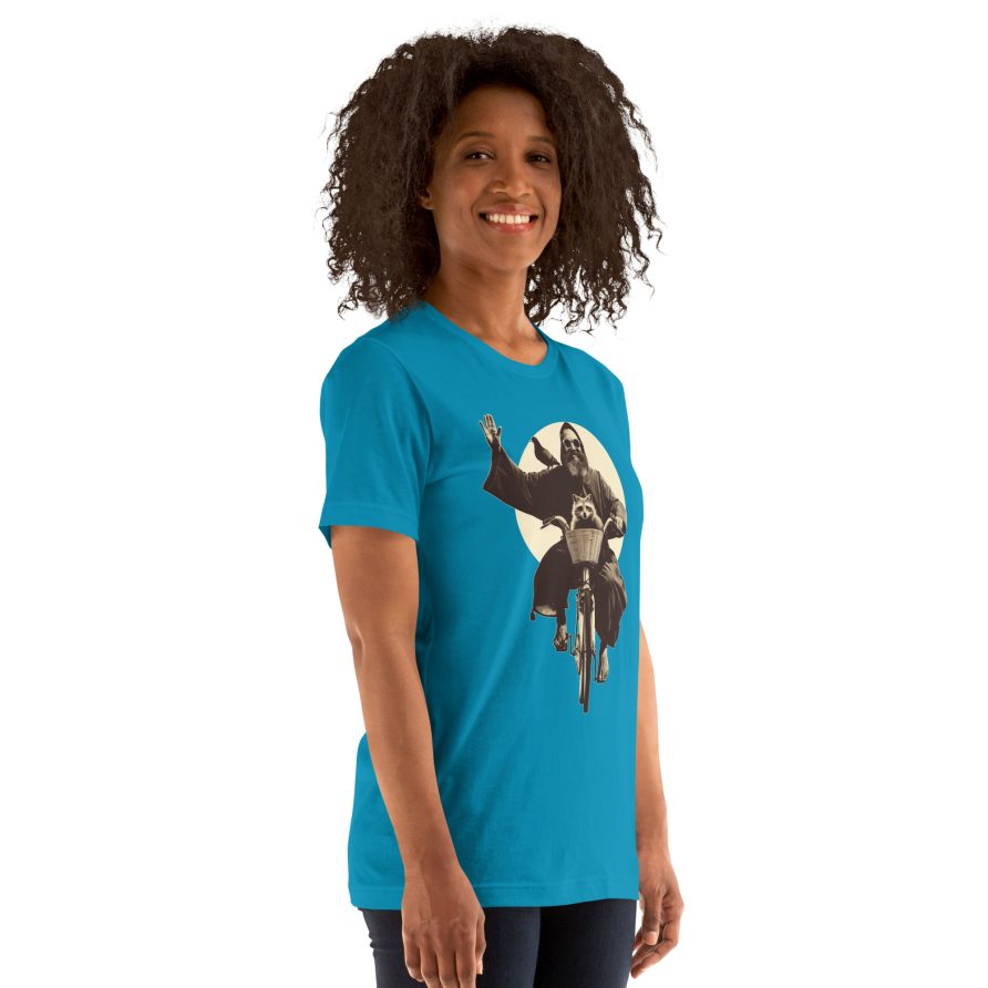 St. Francis Unisex t-shirt - AQUA - Image 4