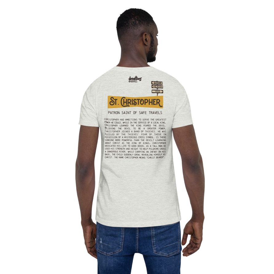 St. Christopher Unisex t-shirt - ASH - Image 3