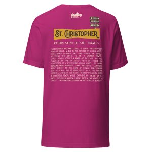 St. Christopher Unisex t-shirt - BERRY - Image 5
