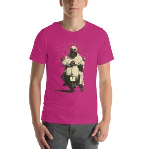 St. Christopher Unisex t-shirt - BERRY - Image 2