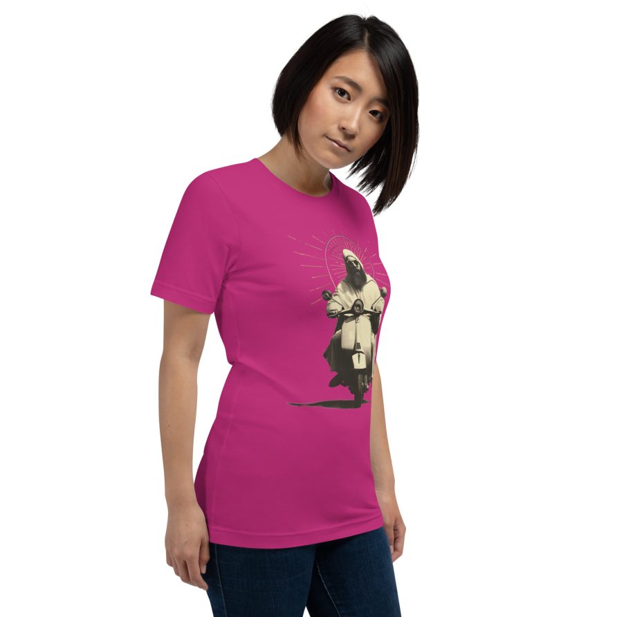 St. Christopher Unisex t-shirt - BERRY - Image 4