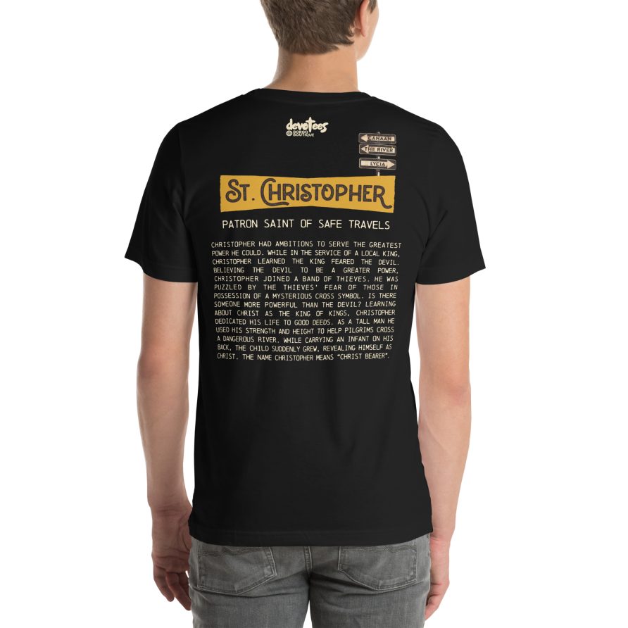 St. Christopher Unisex t-shirt - BLACK - Image 2