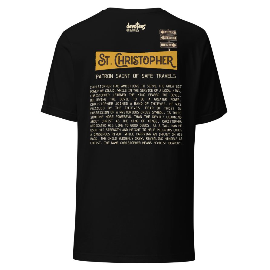 St. Christopher Unisex t-shirt - BLACK - Image 5