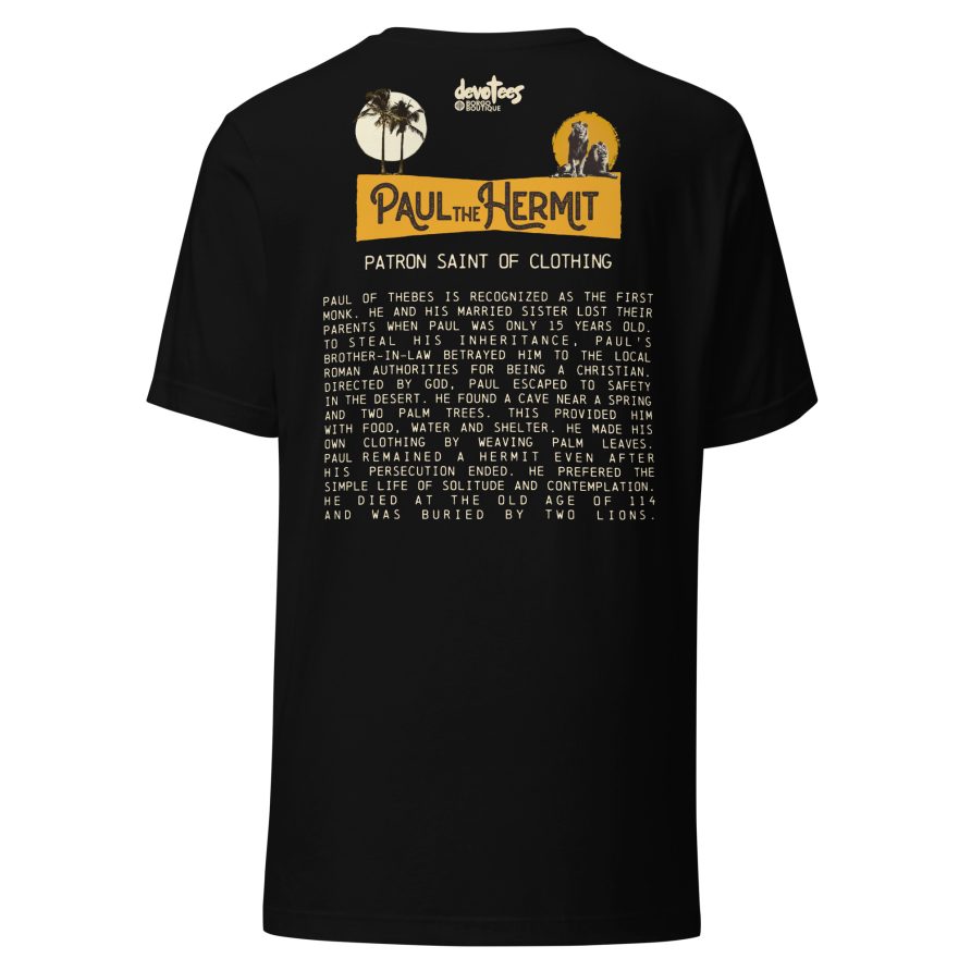 Paul the Hermit Unisex t-shirt - BLACK - Image 5