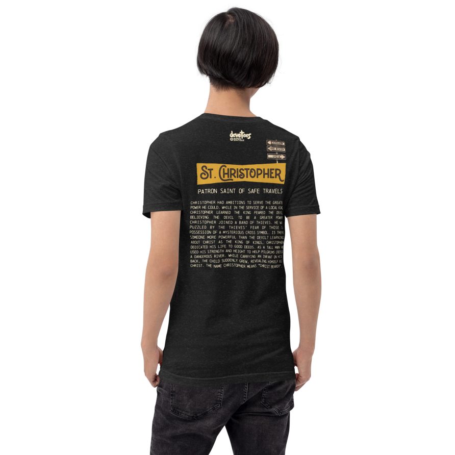 St. Christopher Unisex t-shirt - BLACK HEATHER - Image 3
