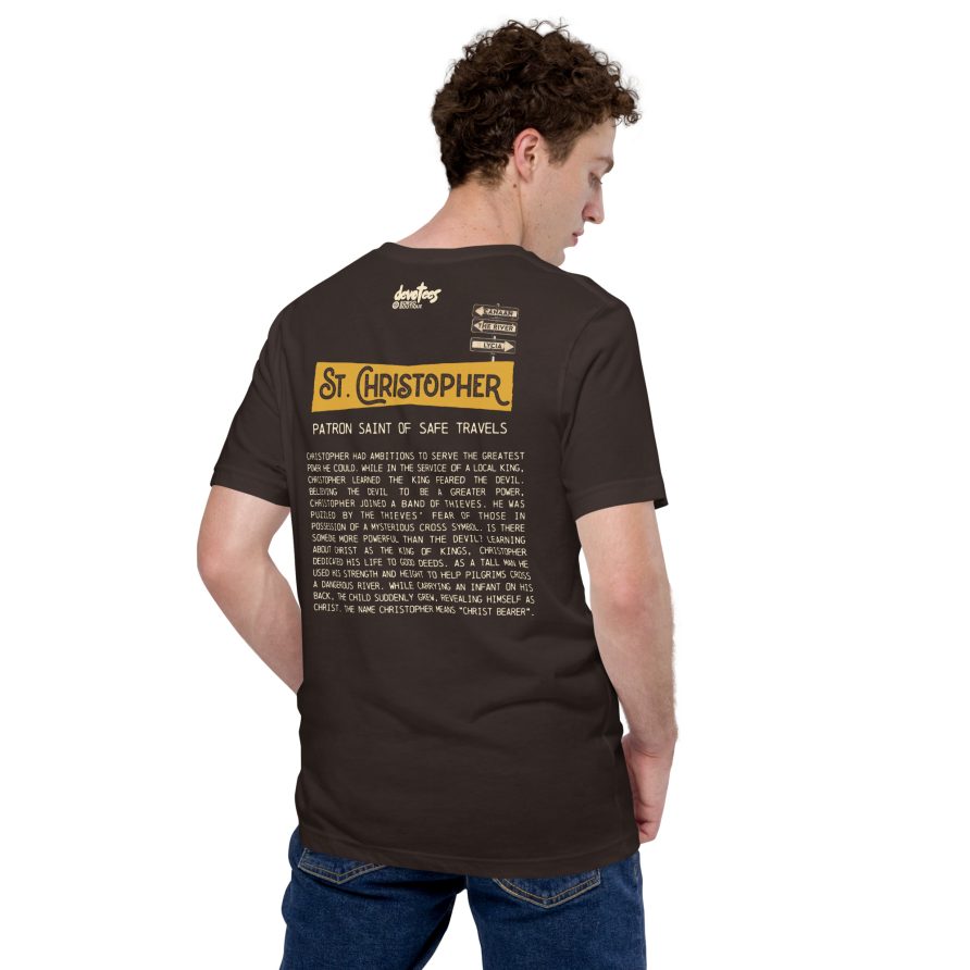 St. Christopher Unisex t-shirt - BROWN - Image 2