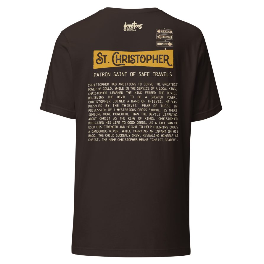 St. Christopher Unisex t-shirt - BROWN - Image 4