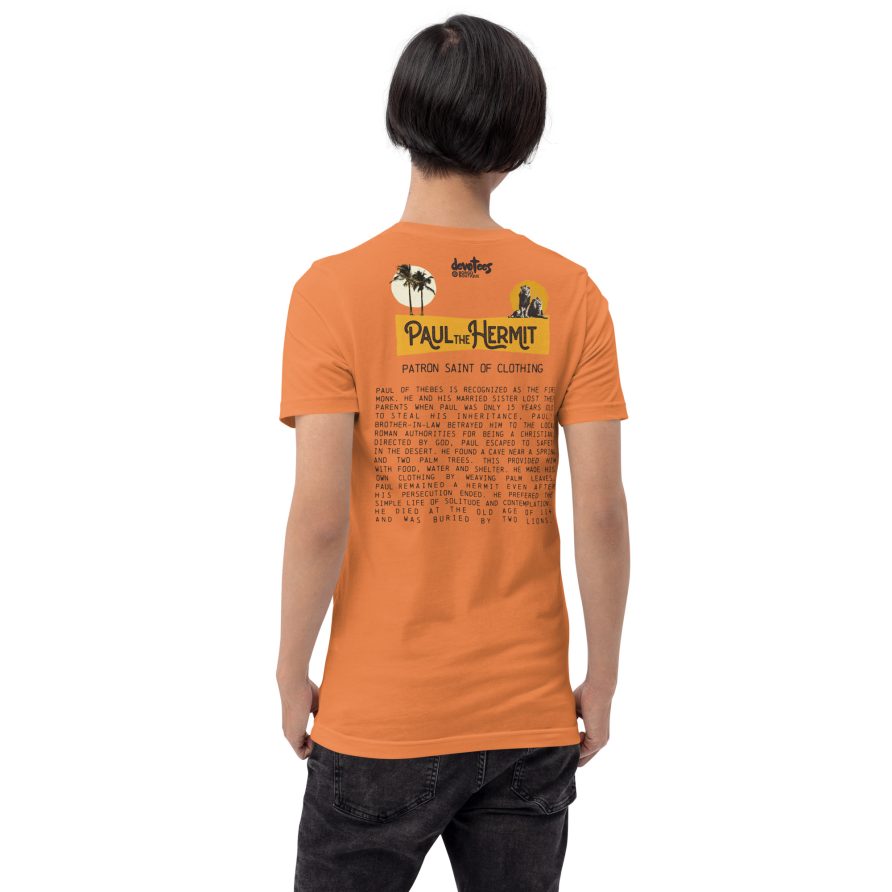 Paul the Hermit Unisex t-shirt - BURNT ORANGE - Image 3