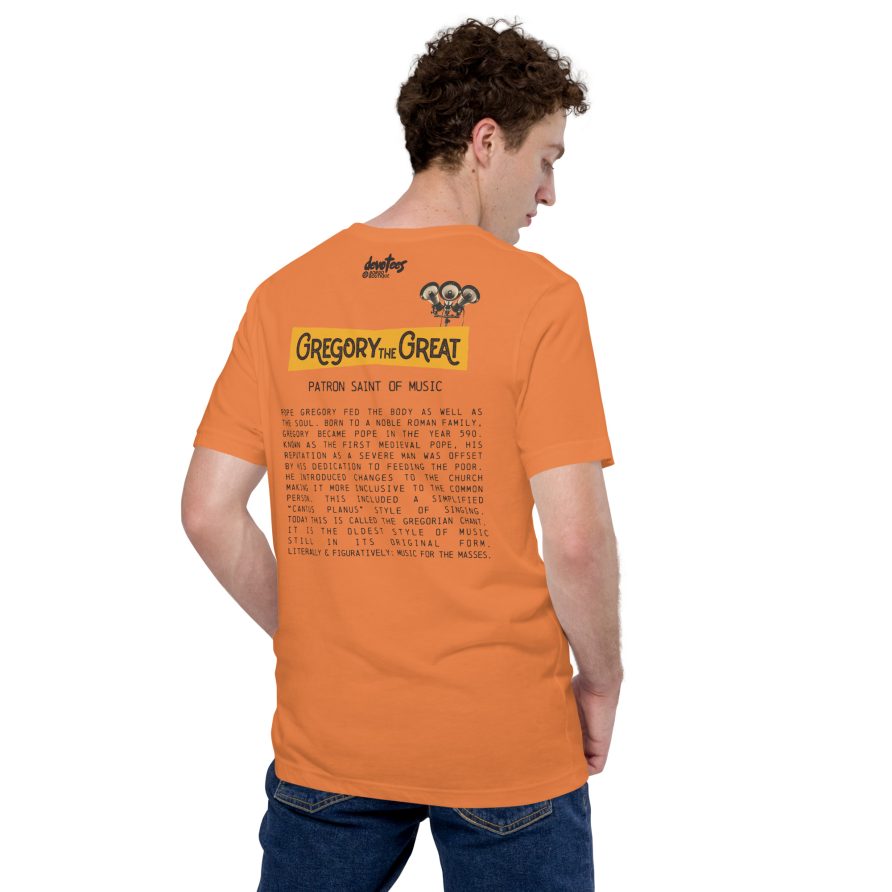 Gregory the Great Unisex t-shirt - BURNT ORANGE - Image 3