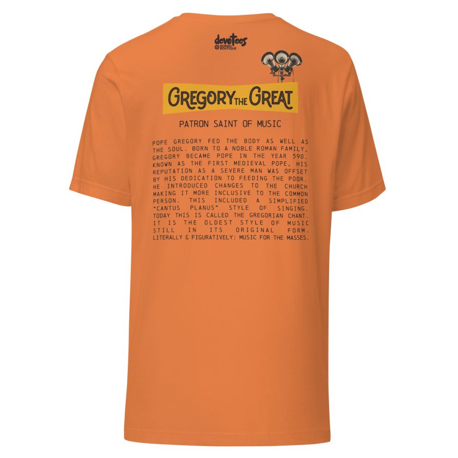 Gregory the Great Unisex t-shirt - BURNT ORANGE - Image 5