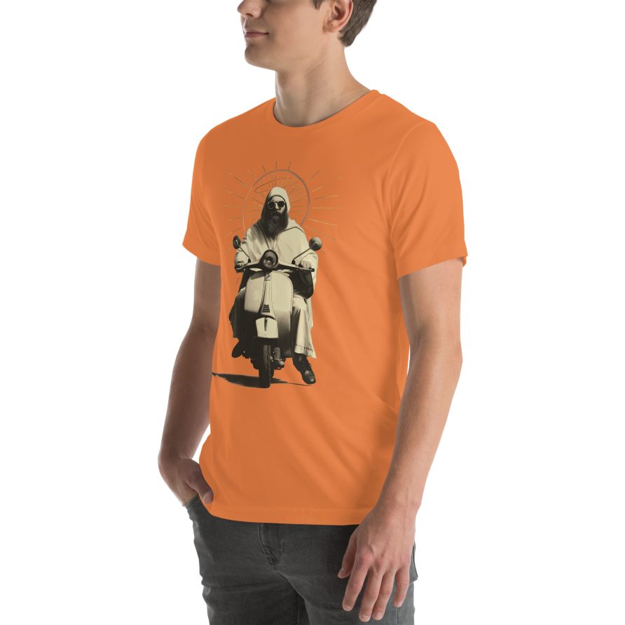 St. Christopher Unisex t-shirt – BURNT ORANGE - Image 2
