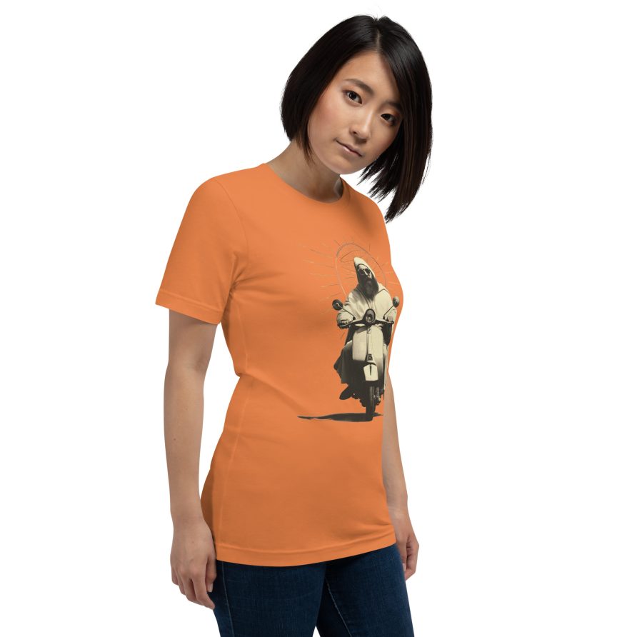 St. Christopher Unisex t-shirt – BURNT ORANGE - Image 4