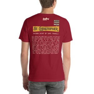 St. Christopher Unisex t-shirt - CARDINAL - Image 3