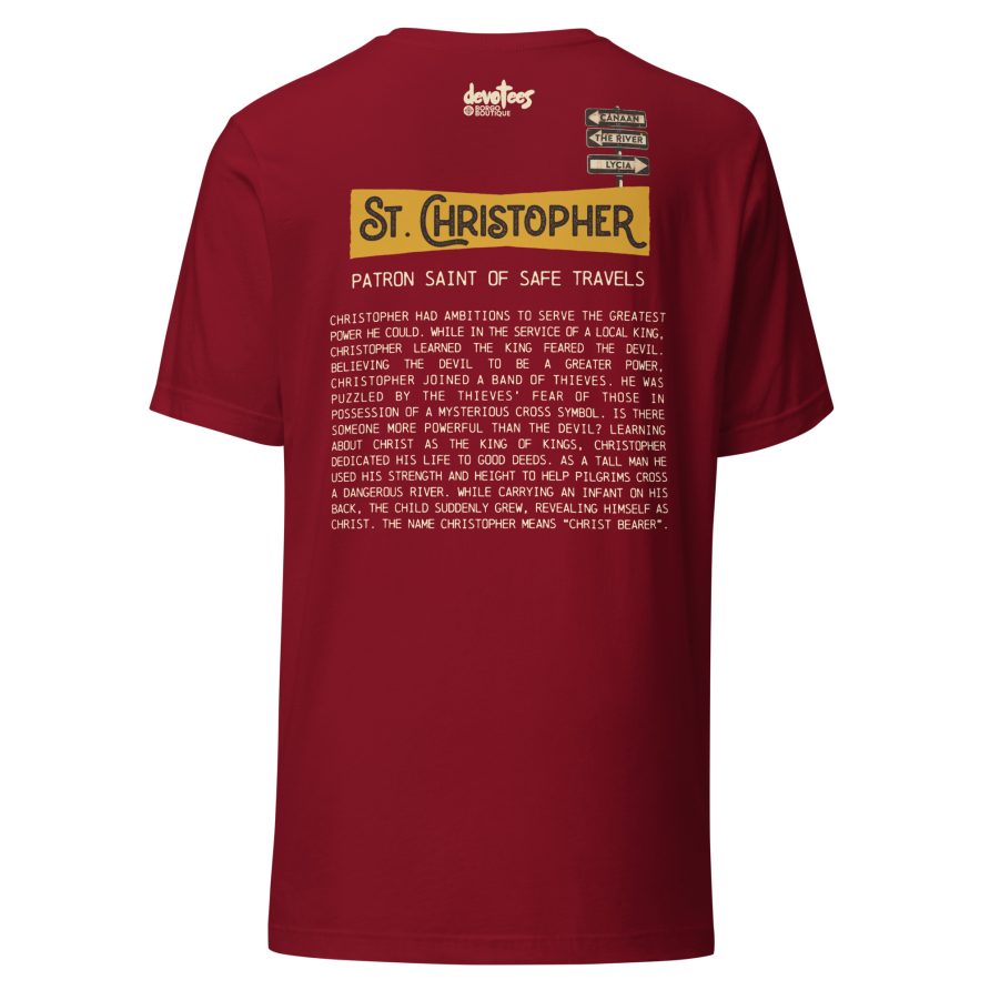 St. Christopher Unisex t-shirt - CARDINAL - Image 5