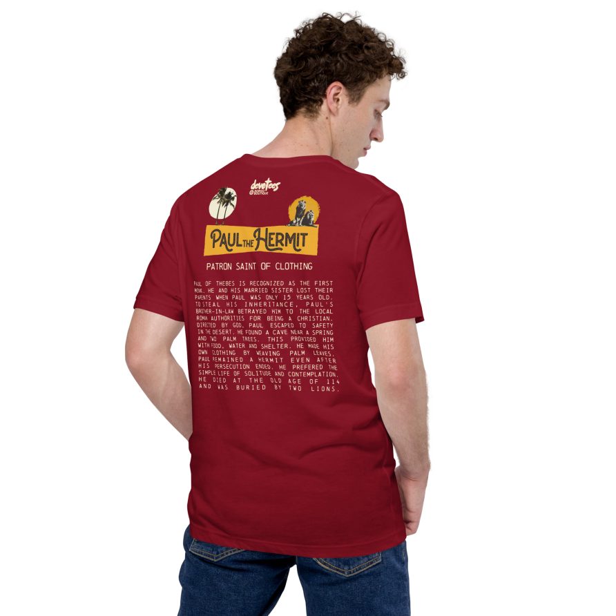 Paul the Hermit Unisex t-shirt - CARDINAL - Image 2
