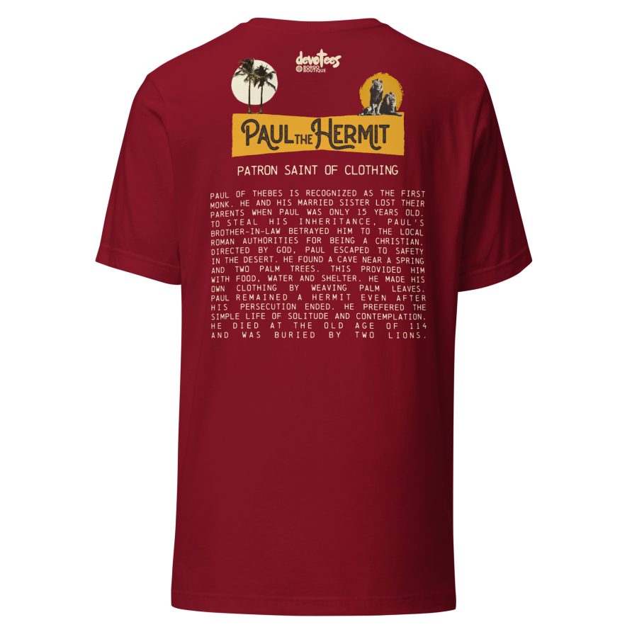 Paul the Hermit Unisex t-shirt - CARDINAL - Image 4