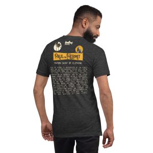 Paul the Hermit Unisex t-shirt - DARK GREY - Image 3