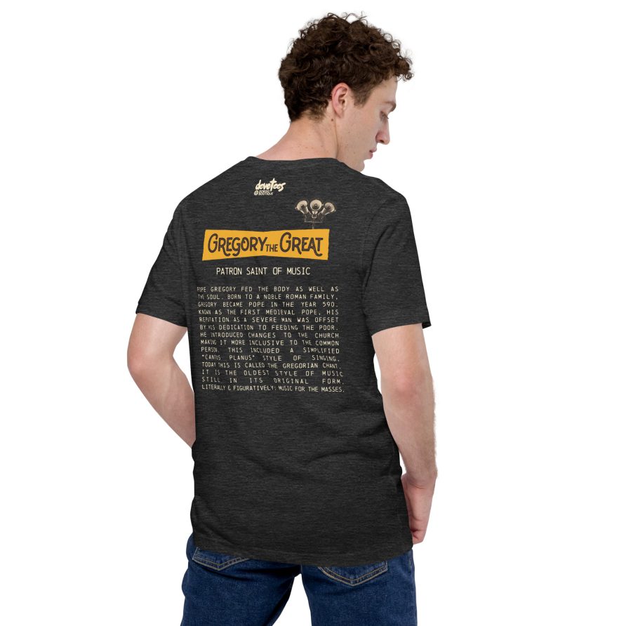 Gregory the Great Unisex t-shirt - DARK GREY HEATHER - Image 3