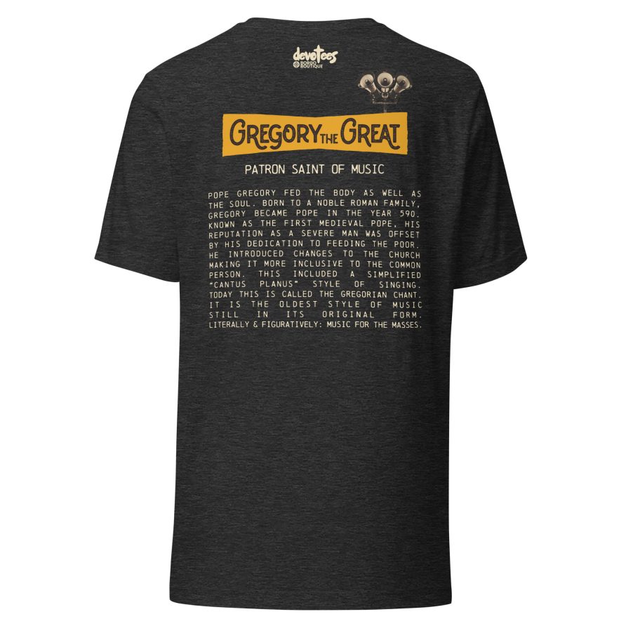 Gregory the Great Unisex t-shirt - DARK GREY HEATHER - Image 5