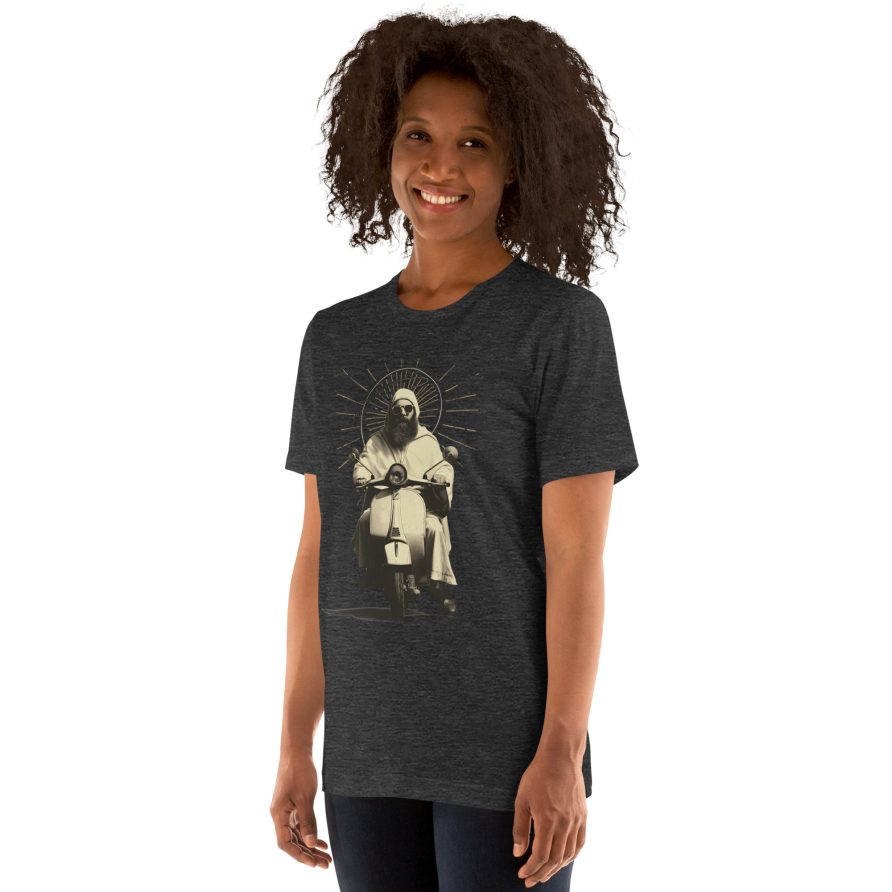 St. Christopher Unisex t-shirt - DARK GREY HEATHER - Image 4