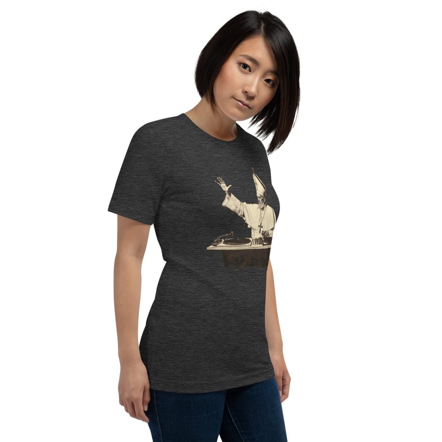 Gregory the Great Unisex t-shirt - DARK GREY HEATHER - Image 4