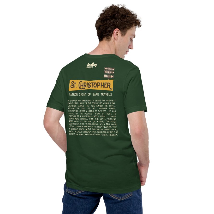 St. Christopher Unisex t-shirt - FOREST - Image 3
