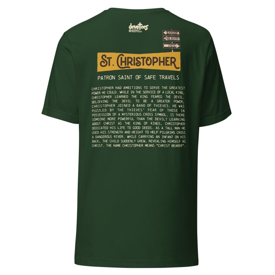 St. Christopher Unisex t-shirt - FOREST - Image 4