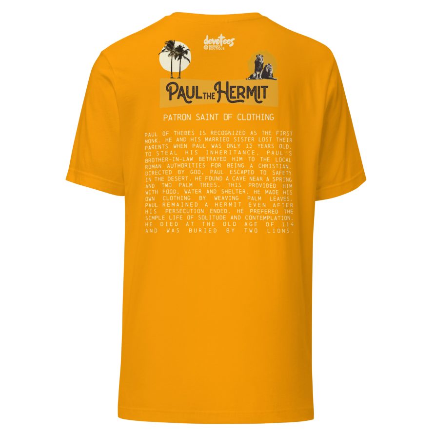 Paul the Hermit Unisex t-shirt - GOLD - Image 4