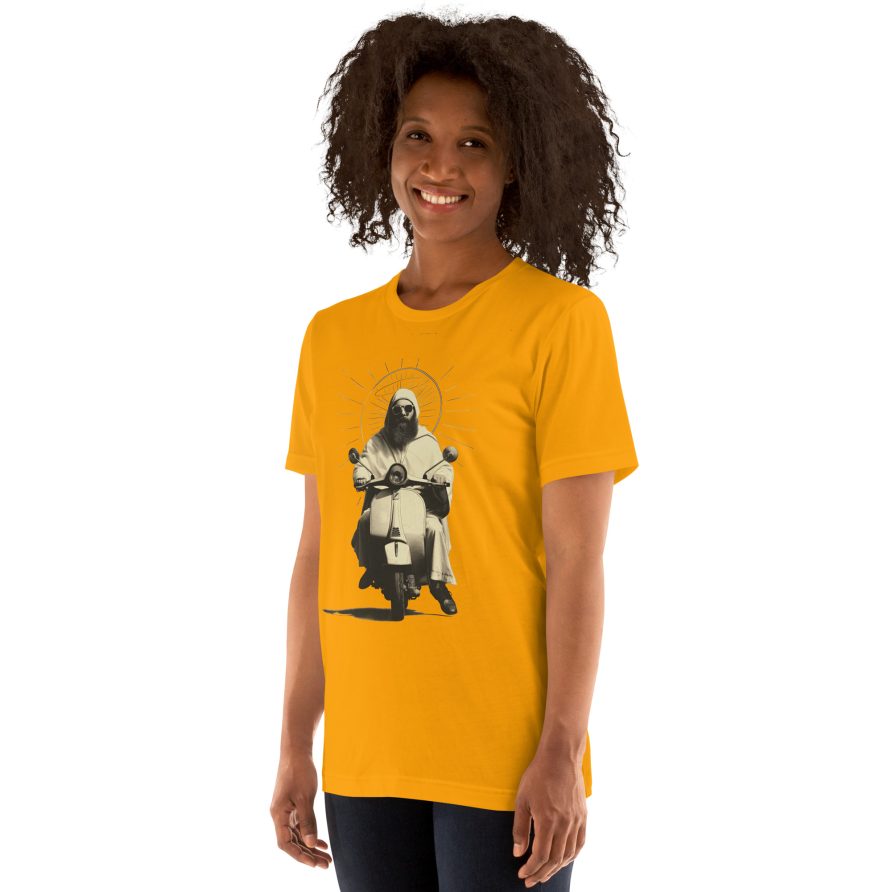 St. Christopher Unisex t-shirt – GOLD - Image 4