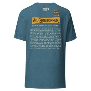 St. Christopher Unisex t-shirt - HEATHER DEEP TEAL - Image 5