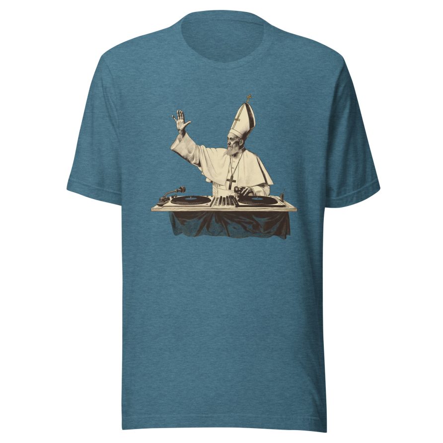 Gregory the Great Unisex t-shirt - HEATHER DEEP TEAL - Image 5