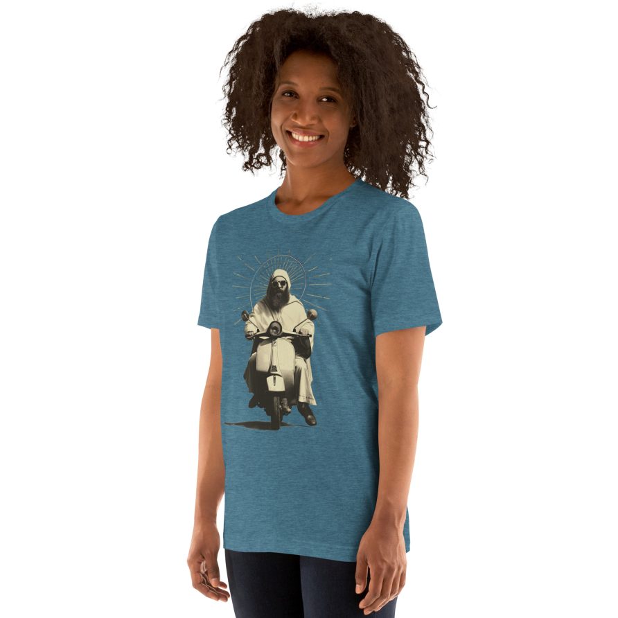 St. Christopher Unisex t-shirt - HEATHER DEEP TEAL - Image 4
