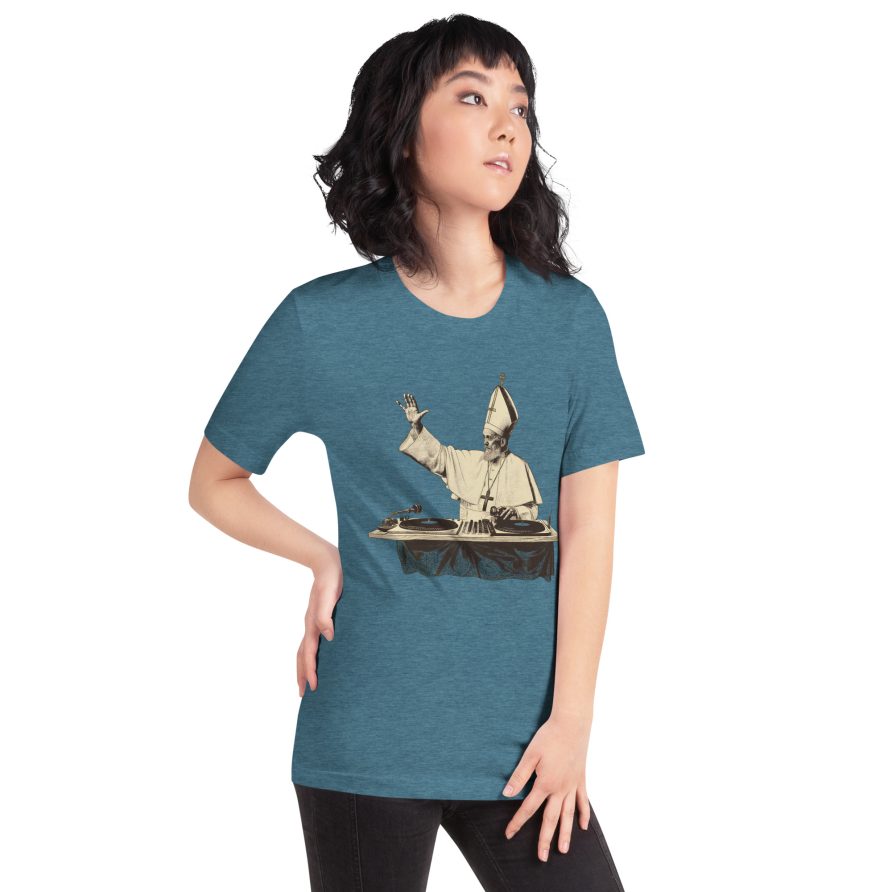 Gregory the Great Unisex t-shirt - HEATHER DEEP TEAL - Image 3