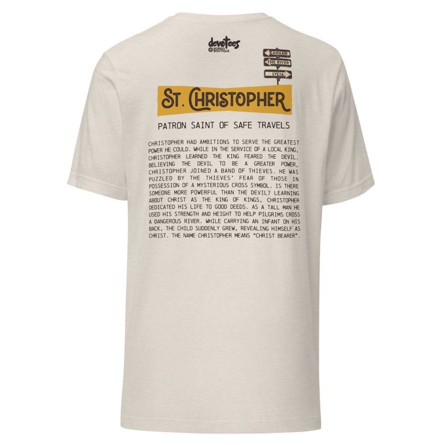 St. Christopher Unisex t-shirt - HEATHER DUST - Image 5