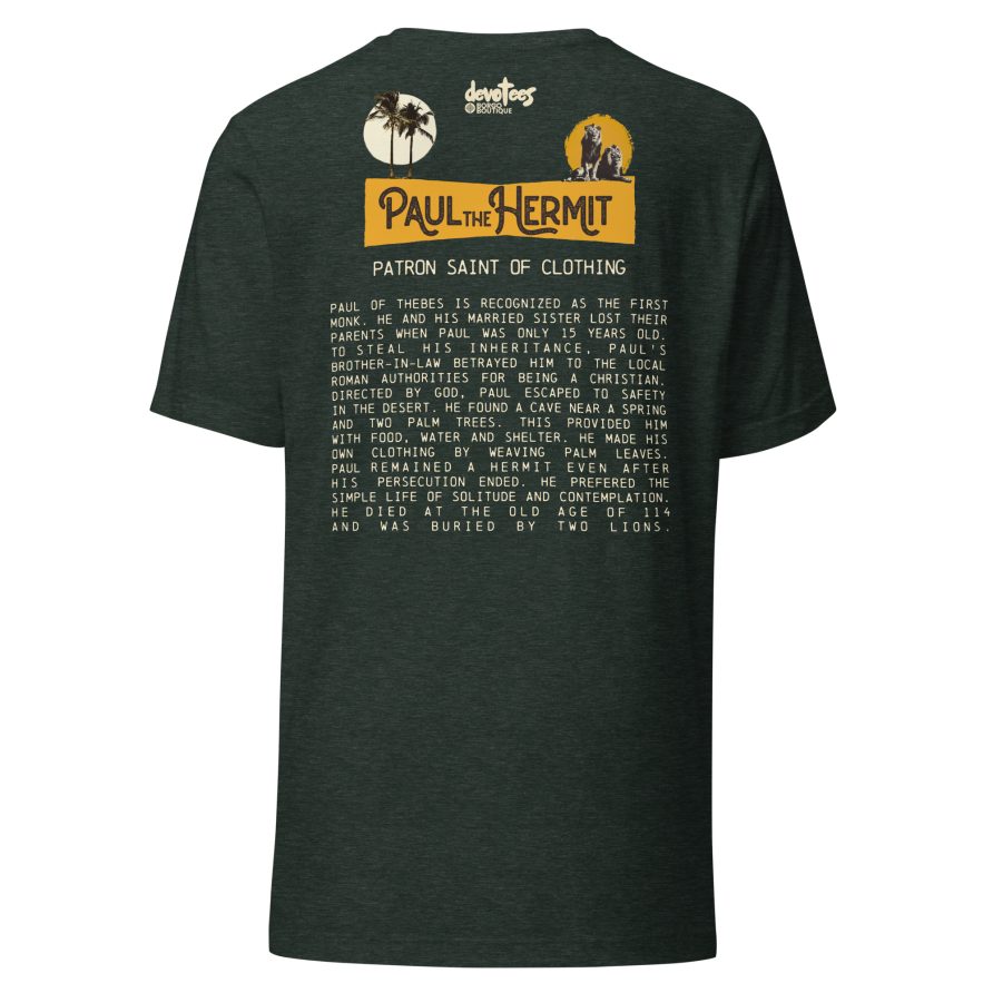 Paul the Hermit Unisex t-shirt - Heather FOREST - Image 5