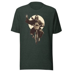 St. Francis Unisex t-shirt - HEATHER FOREST