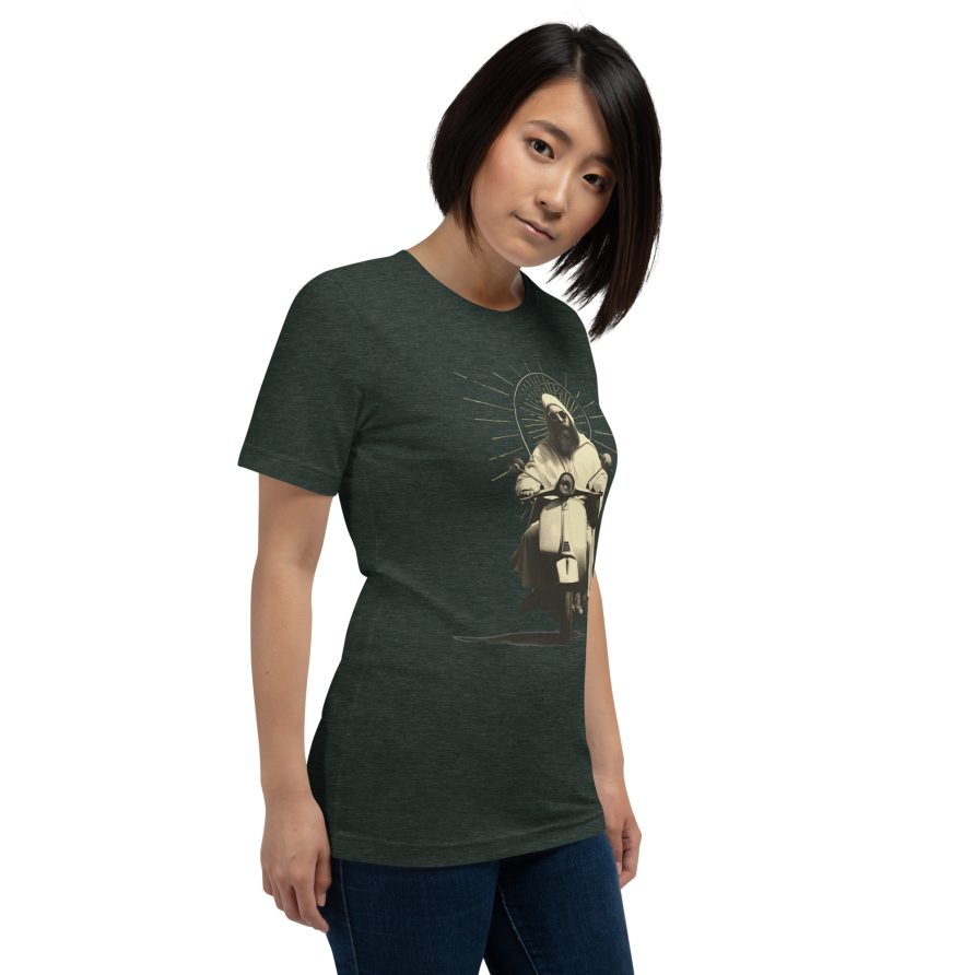St. Christopher Unisex t-shirt - HEATHER FOREST GREEN - Image 4