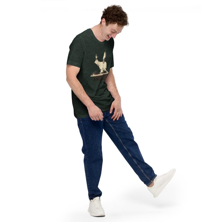 Gregory the Great Unisex t-shirt - HEATHER FOREST GREEN - Image 2