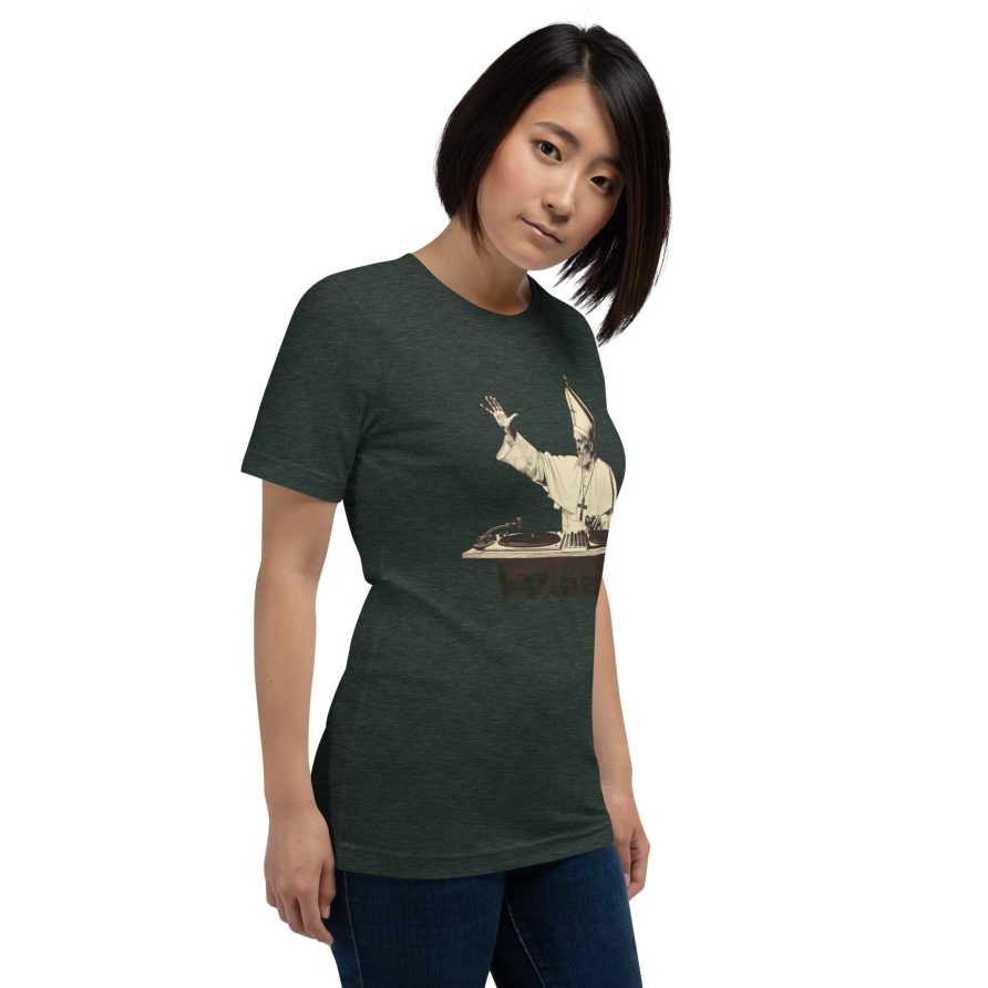 Gregory the Great Unisex t-shirt - HEATHER FOREST GREEN - Image 4