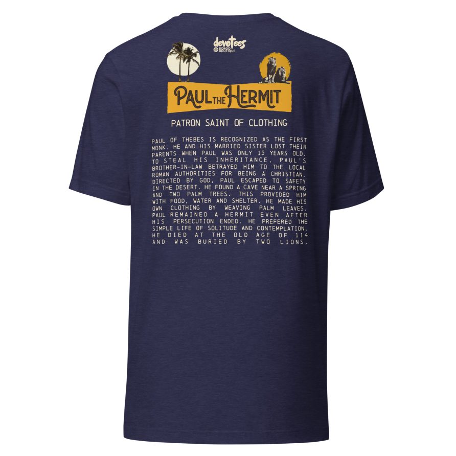 Paul the Hermit Unisex t-shirt - HEATHER MIDNIGHT NAVY - Image 5