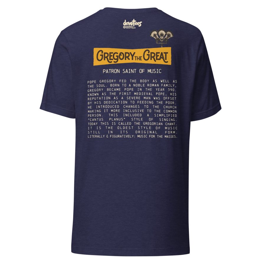 Gregory the Great Unisex t-shirt - HEATHER MIDNIGHT NAVY - Image 5