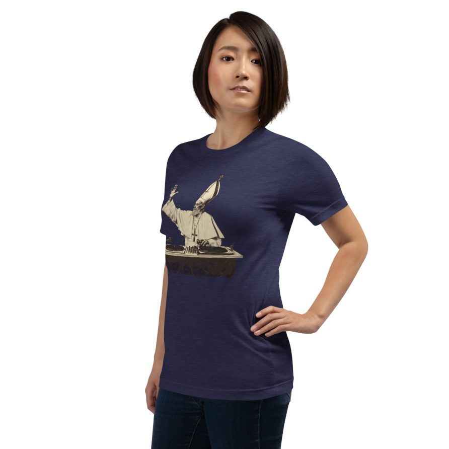 Gregory the Great Unisex t-shirt - HEATHER MIDNIGHT NAVY - Image 4