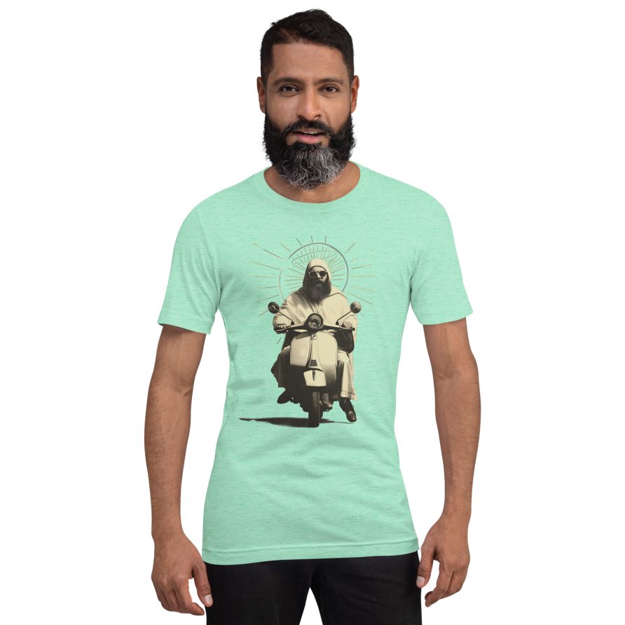 St. Christopher Unisex t-shirt - HEATHER MINT GREEN - Image 2