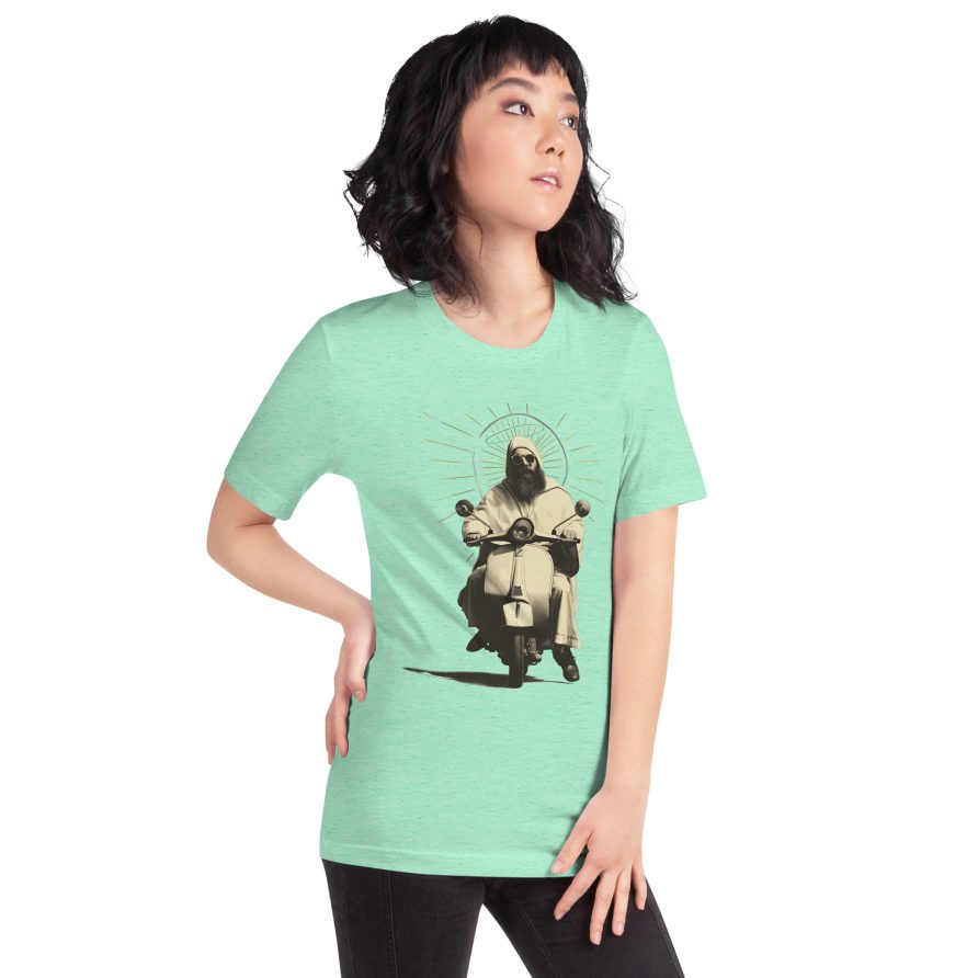 St. Christopher Unisex t-shirt - HEATHER MINT GREEN - Image 4
