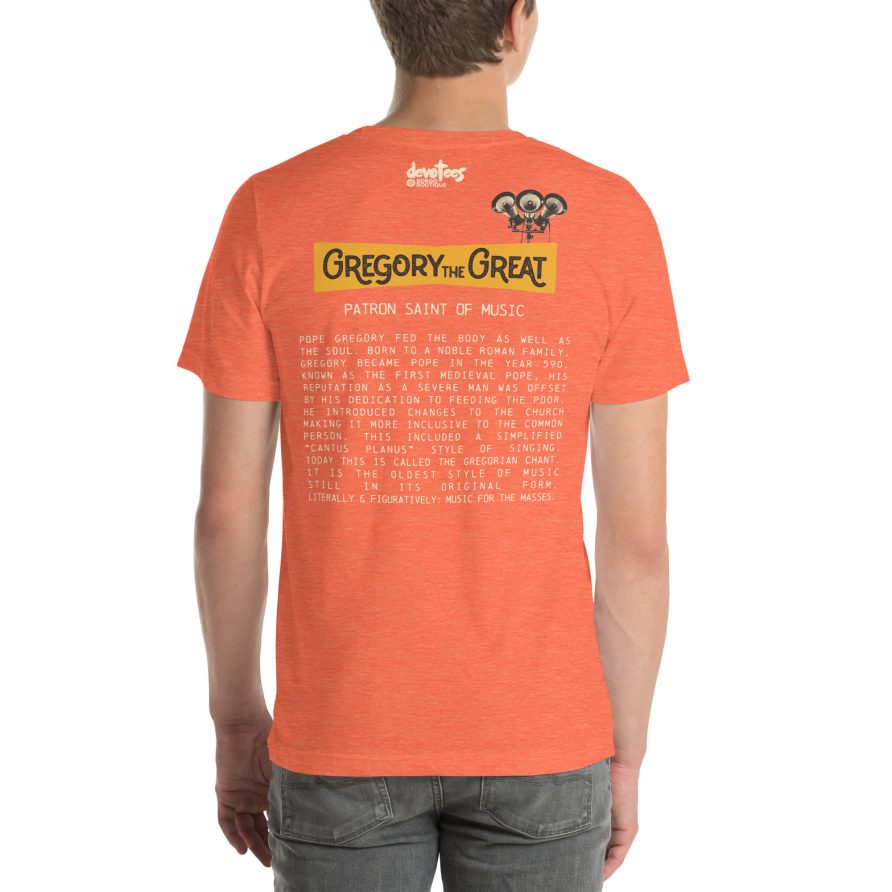Gregory the Great Unisex t-shirt - HEATHER ORANGE - Image 3