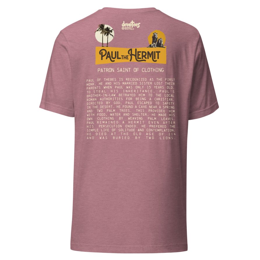 Paul the Hermit Unisex t-shirt - HEATHER ORCHID - Image 5