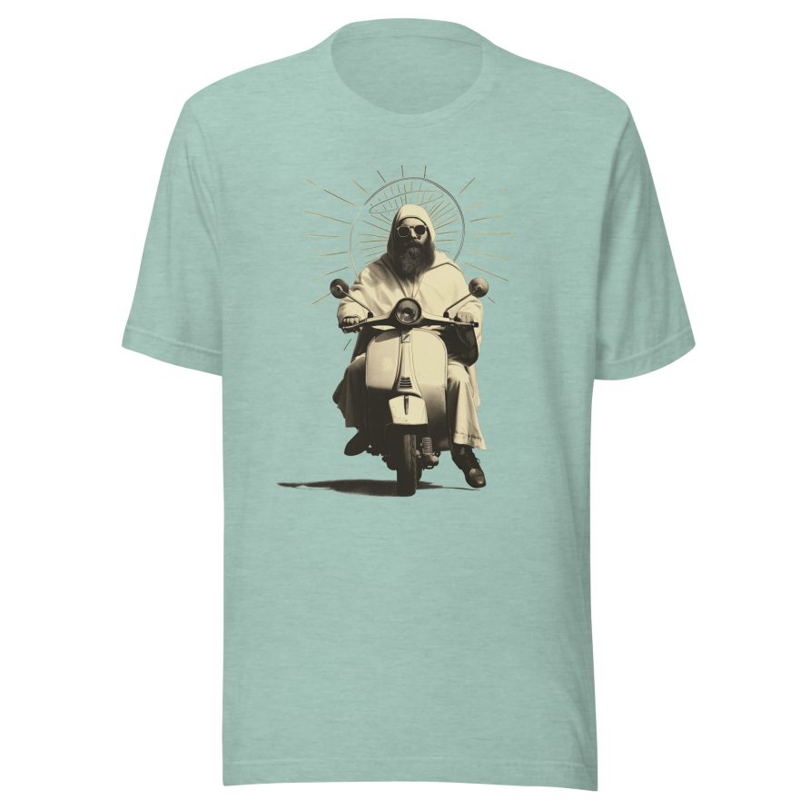 St. Christopher Unisex t-shirt – HEATHER PRISM DUSTY BLUE - Image 5