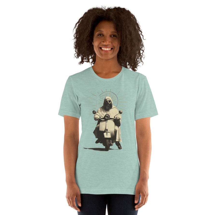 St. Christopher Unisex t-shirt – HEATHER PRISM DUSTY BLUE - Image 3