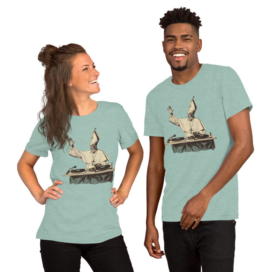 Gregory the Great Unisex t-shirt - HEATHER PRISM DUSTY BLUE - Image 4